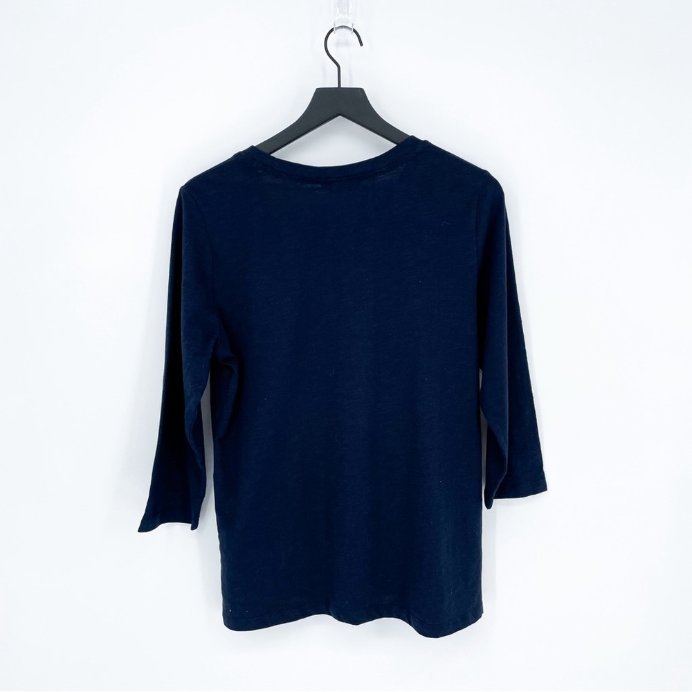 Christopher & Banks Mushroom Botanical 3/4 Sleeve Top Blue Medium - Picture 4 of 6